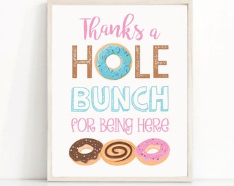 Thanks A Hole Bunch Sign Printable Donuts Sign Donut Party Sign Appreaciation Treat Sign Donut Party Decor Donut Bar Sign Donut Birthday 325