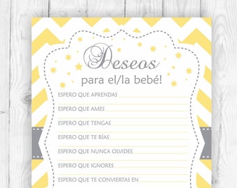 bandera India cajón Deseos Para El Bebe Baby Shower Wishes for Baby in Spanish - Etsy