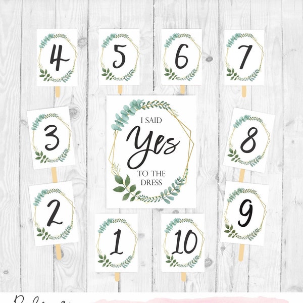 Yes to the dress signs printable set say yes to the dress paddles wedding dress shopping bridal shower game bridal dress I said yes 323