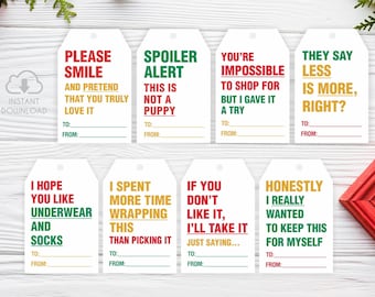 Funny Christmas Tags Funny Christmas Present Printable Tags Fun Christmas Gift Tags Holiday Tags Hilarious Christmas Tags Honest Tags 135