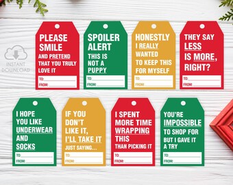 Funny Christmas Tags Humorous Christmas Present Printable Tags Fun Christmas Gift Tags Holiday Tags Mean Christmas Tags Honest Tags 135