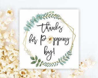 Thanks for popping by tags ready to pop tags printable popcorn bridal shower favor tags movie night tags baby shower tags popcorn tags 323