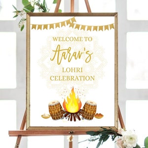 Lohri Welcome Sign Lohri Poster First Lohri Sign Lohri Decoration Printable Lohri Banner Digital Lohri Party Signs Boy Lohri Invitation 300