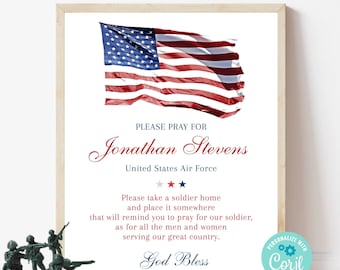 Take A Soldier Home Sign Please Pray For Our Soldier Sign Military Sign Deployment Party Sign Army Going Away Boot Camp Toy Soldier Card 328