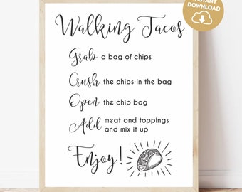 Taco bar sign wedding tacos sign printable walking tacos sign wedding party fiesta sign diy tacos 5 de mayo sign fiesta party tacos party