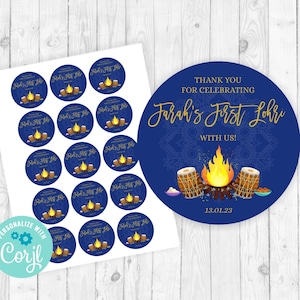 Lohri Stickers Printable Lohri Favor Tags Template Lohri Tags Punjabi Celebration Tags Boy First Lohri Decor Lohri Favors Lohri Invite 300