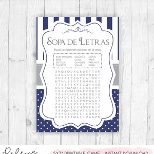Sopa de letras en español baby shower en español español juegos baby shower printable espanol sopa de letras azul juego blue wordsearch 178