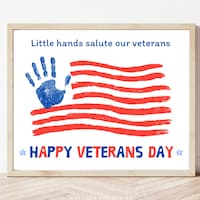 Veterans Day Handprint Art, Happy Veterans Day Handprint Keepsake ...