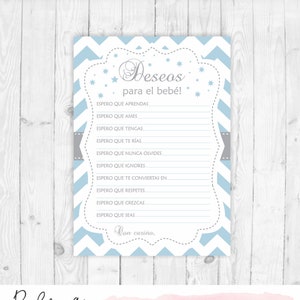 Deseos para el bebe babyshowerwensen voor baby in het Spaans español juegos babyshower afdrukbaar espanol celeste y gris babyshowerspel 219