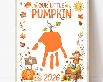 Little Pumpkin Handprint Craft Fall Kids Keepsake Printable Thanksgiving Preschool Activity Fall Toddler Daycare Activity Memory Book 2026