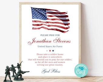 Take A Soldier Home Sign Please Pray For Our Soldier Sign Military Sign Deployment Party Sign Army Going Away Boot Camp Toy Soldier Card 328