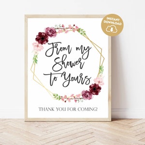 From My Shower to Yours Sign Printable Bath Bomb Favors Sign Bridal ...