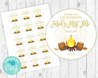 Lohri Stickers Digital Gold Lohri Favor Tags Printable Lohri Tags Punjabi Celebration Tags Girl First Lohri Decor Indian Lohri Favors 300