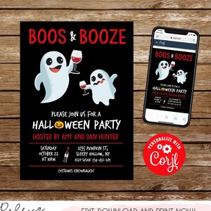 Boos and Booze Invitation You #39 ve Been Boozed Halloween Invitation