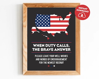 Deployment Party Sign Boot Camp Party Sign Printable Army Going Away Marine Party Decor Military Appreciation Well Wishes Military Party 328