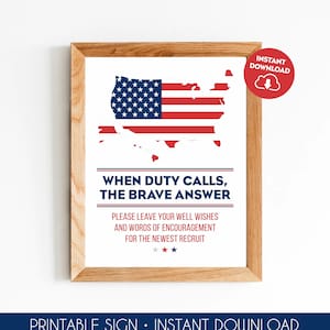 Boot camp party sign printable deployment party sign army going away marine party decor navy party decor well wishes military party sign 328