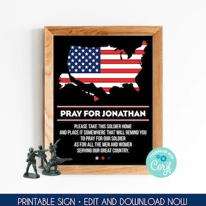 Pray for our soldier sign military party sign deployment party sign army going away party take a soldier sign boot camp army sign 328