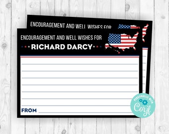 Military Encouragement and Well Wishes Card Patriotic Card Boot Camp Send Off Printable Deployment Letters Soldier Going Away Party  328