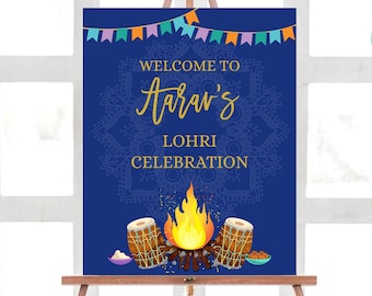 Lohri Sign Lohri Welcome Sign Punjabi Sign First Lohri Sign Lohri Decoration Printable Lohri Banner Digital Lohri Party Signs Invitation 300