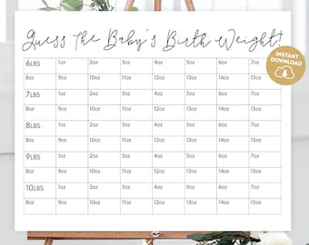 Guess the baby weight baby shower game guessing game baby shower game baby guesses baby predictions printable game guess the weight 352