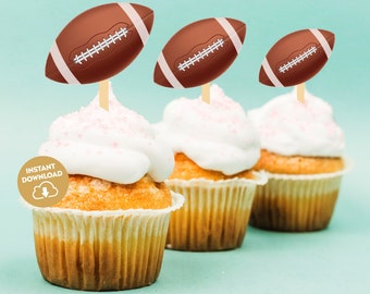 Rugby cupcake toppers football party printable football cupcake toppers rugby ball toppers ball football birthday stickers download 145