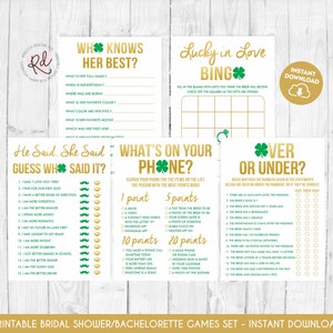 Lucky in love bridal shower games printable games st patricks party games st patricks bachelorette party activities st patricks games 235 image 2