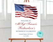 American flag retirement party military retirement US flag welcome sign Air Force retirement sign Army welcome sign template printable 328 Il_170x135