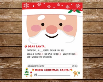 Letter to Santa printable Christmas letter Santa Letter Dear Santa Christmas wishlist Santa mail printable santa letter template kids 135