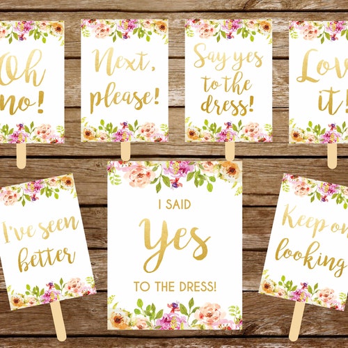 Wedding Dress Shopping Voting Signs Download I Said Yes to Etsy
