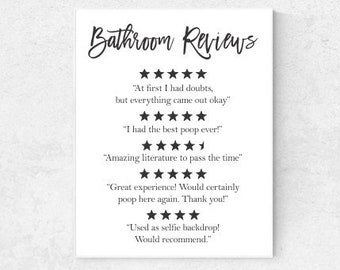 Bathroom Reviews Would Poop Here Again Printable Poster Decor Bathroom Wall Decor Bathroom Signs Bathroom Art Funny Sign for Toilet