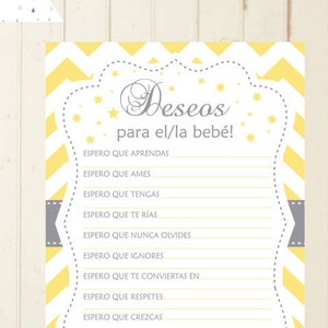 Baby Shower Wishes For Baby In Spanish Deseos Para La Bebe Etsy