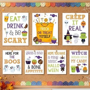 Halloween-Mitarbeiter-Dankesschild, Pinnwandschilder, Halloween-Klassenzimmerdeko, druckbares Schild für die Schul-Halloweenparty, Halloween-Kinderkirche