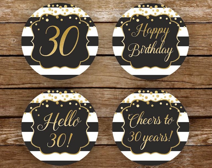 30th Birthday Cupcake Toppers, PRINTABLE, Cheers to Thirty Years ...