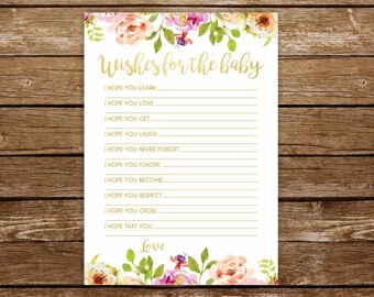 Gioco di auguri per il bambino, auguri floreali per il bambino, biglietto di auguri stampabile per baby shower primaverile, gioco di baby shower per la nonna, attività stampabile 237