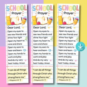 First Day of School Prayer Bookmark Backpack Blessing Back to School Prayer Bookmark Backpack Bible Verse Bookmark Christian School Gift