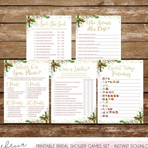 Christmas Bridal Shower Games Printables Christmas Bachelorette Game Christmas Office Party Holiday Games Party Bridal Shower Activities 135