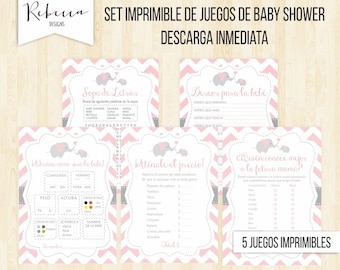 Juegos baby shower en español elefante baby shower niña juegos imprimibles baby shower games in spanish baby shower printable 5 juegos 105