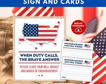 Military Party Sign Printable Deployment Party Sign Army Going Away Party Decor Encouragement and Well Wishes for Soldiers Party Printable