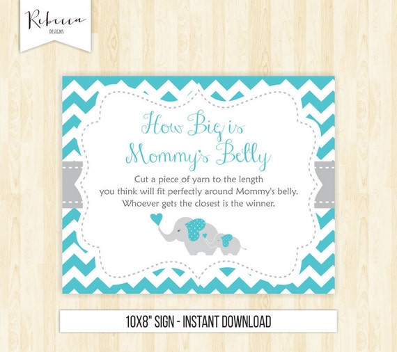 Elephant Baby Shower Game How Big Is Mommys Belly Game Boy Guess The