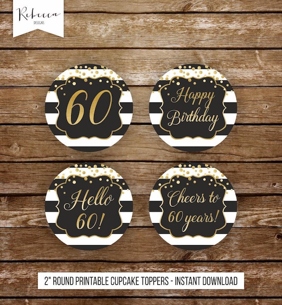 Happy 60th Birthday Cake Topper Svg - Crella