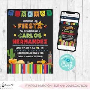 Invitacion cumpleaños fiesta birthday invitation mexican birthday 5 de mayo invitacion mexican party invitation fiesta cumpleaños español image 2