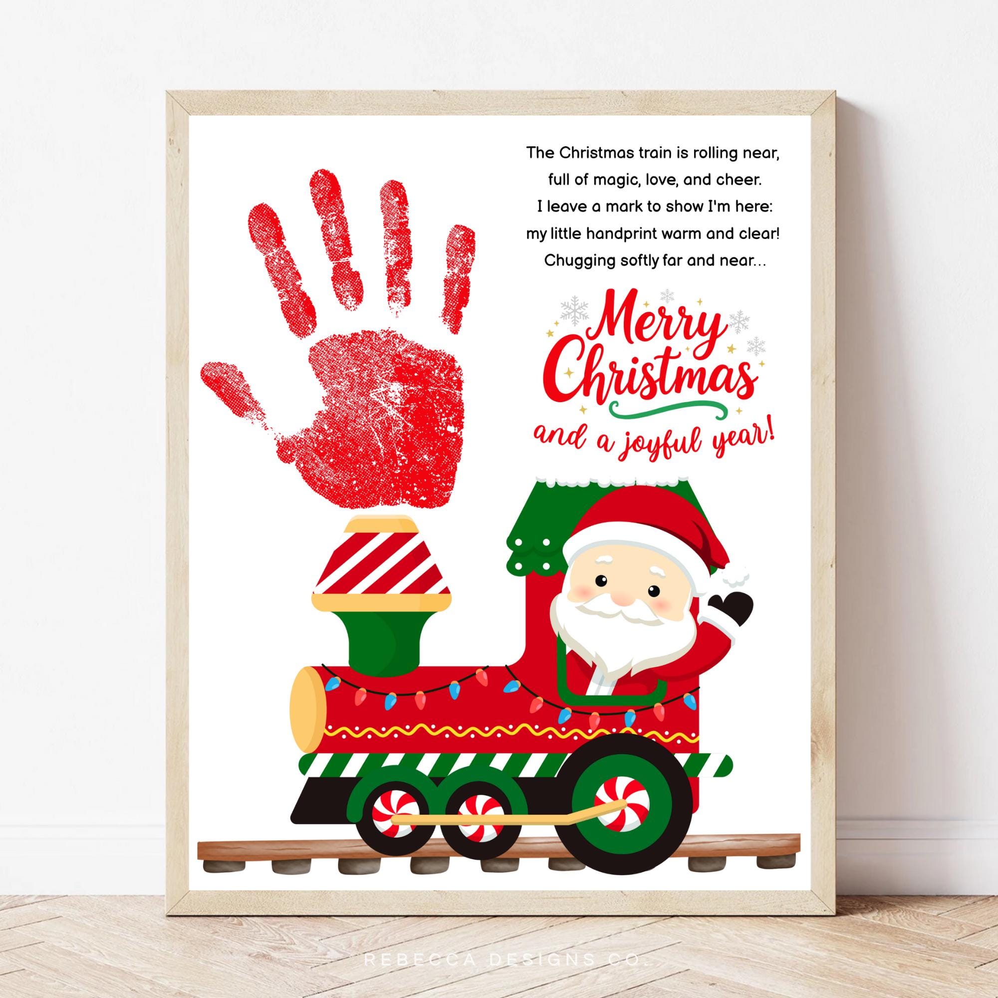 Christmas Handprint Christmas Train Handprint Printable Craft Christmas ...