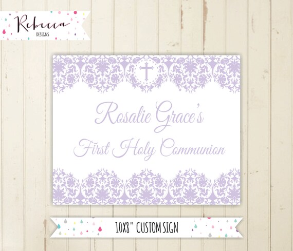 Lavender communion welcome sign baptism sign girl baptism sign confirmation welcome sign printable sign lavender lilac 169 Il_570xn