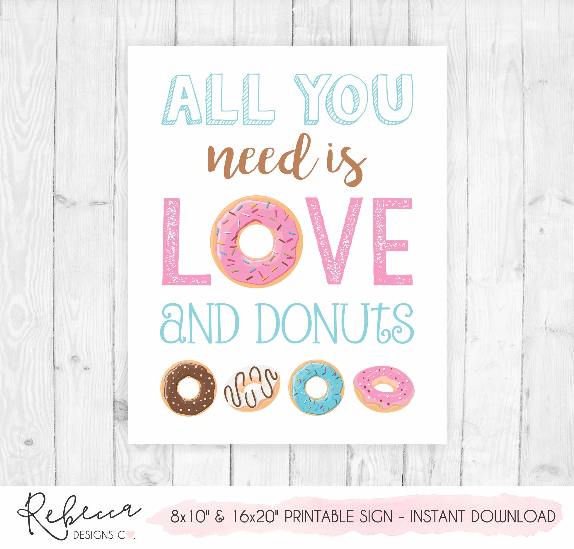 Donuts signs donut bundle printable donut party signs donut | Etsy