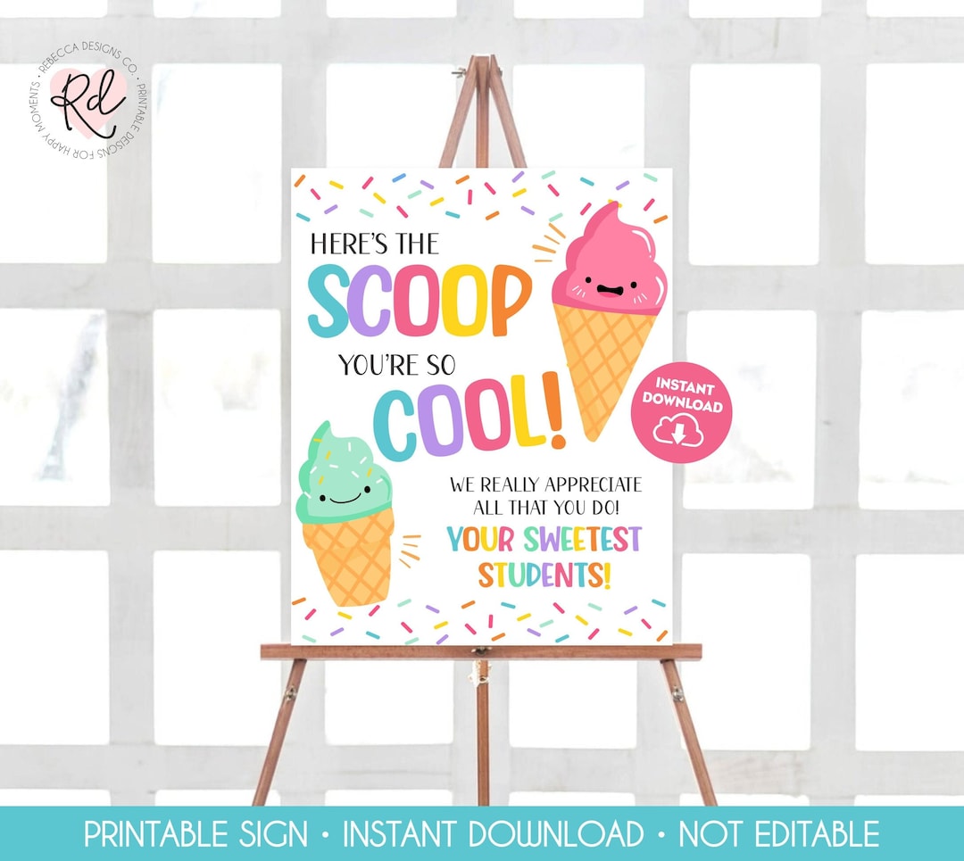 Ice Cream Teacher Appreciation Printable Sign Here #39 s the Etsy Ice Cream Teacher Appreciation Printable Sign Here #39 s the Etsy