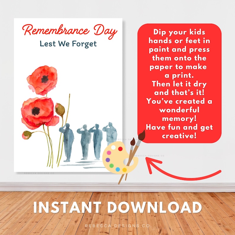 Remembrance Day Craft Remembrance Handprint ANSAC Poppies Activity for ...