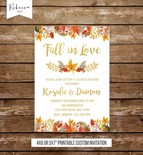 Fall In Love Shower Invitation Bridal Fall In Love Shower Invitation Bridal Invite Printable Wedding Autumn 278