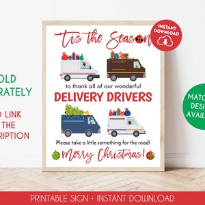 Delivery Driver Snacks Sign Printable Delivery Driver Treats Thank You ...