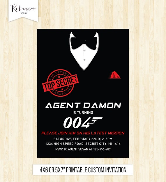 Spy Invitation Secret Agent Invitation Secret Agent Party Top Secret Invitation Detective Invitation Spy Party Detective Party Printable 5 By Rebecca Designs Co Catch My Party