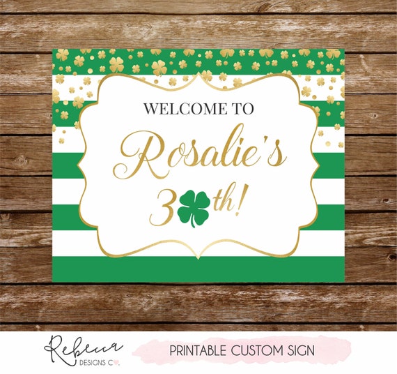 St Patricks welcome sign printable birthday sign irish birthday party sign St Patricks party sign St Patricks decoration printables 235 Il_570xn